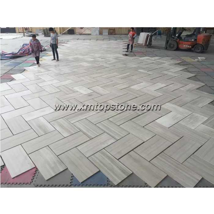 White Wooden Vein Marble Tile-2